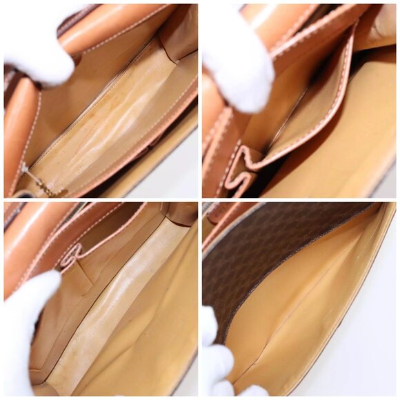 CELINE Macadam Canvas Shoulder Bag PVC Leather Brown Gold Auth - Picture 15 of 16